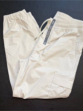 Vuori Birch Cargo Jogger Pants Beige Elastic Waist Utility Pockets Women’s Sz S